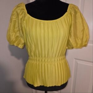Marc New York Yellow Puff Sleeve Blouse